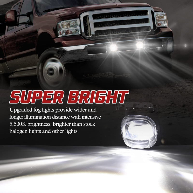 BUNKER INDUST LED Fog Lights for 2005 2006 2007 Ford F250 F350 F450 F550 SUPER DUTY, OEM Bumper Driving Fog Lamp Kit - Image 3